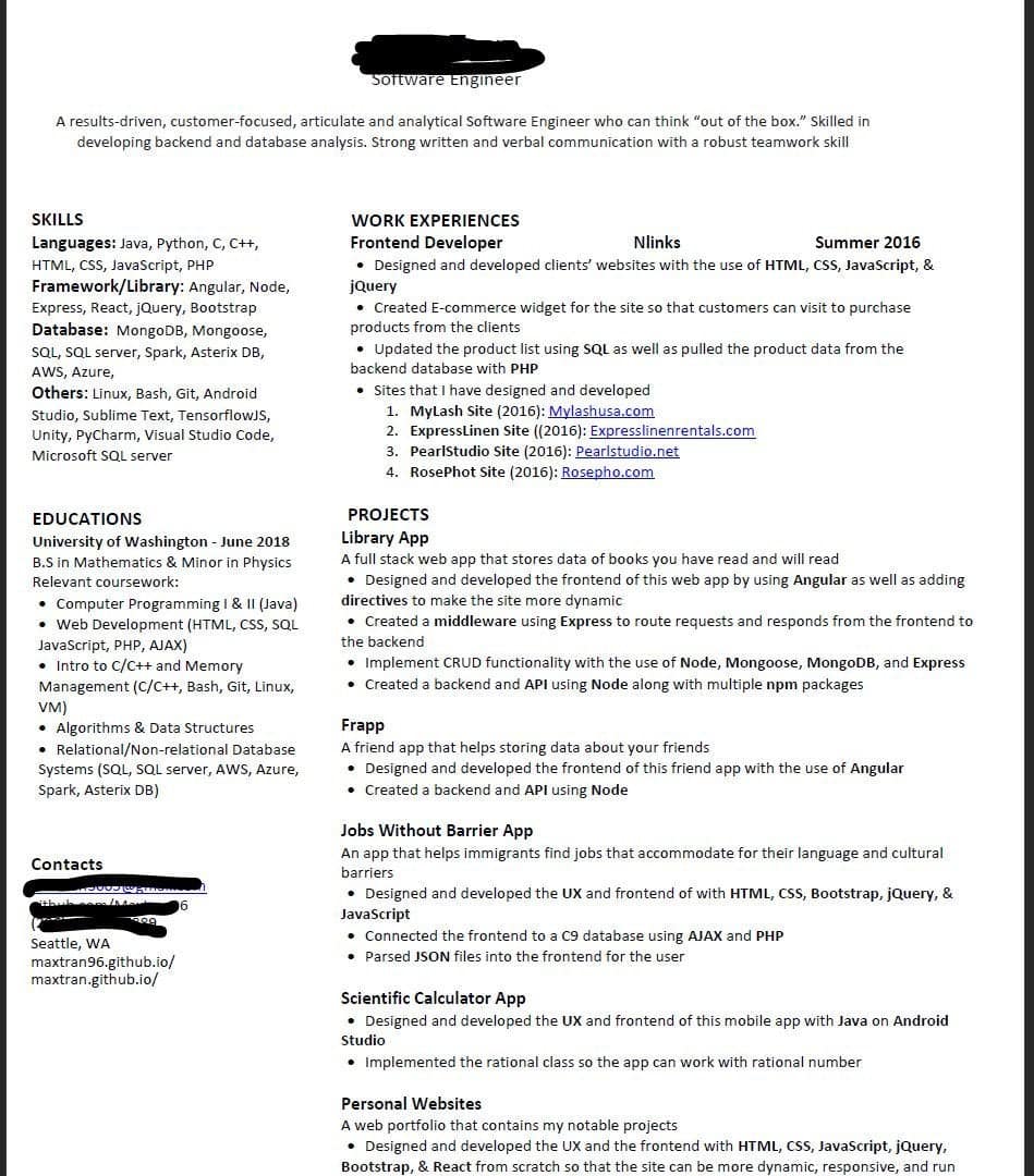(PLEASE) Need help with resume : resumes
