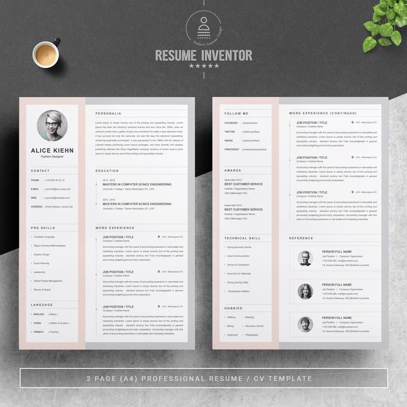 Professional Resume / Clean CV Template with Cover Letter
