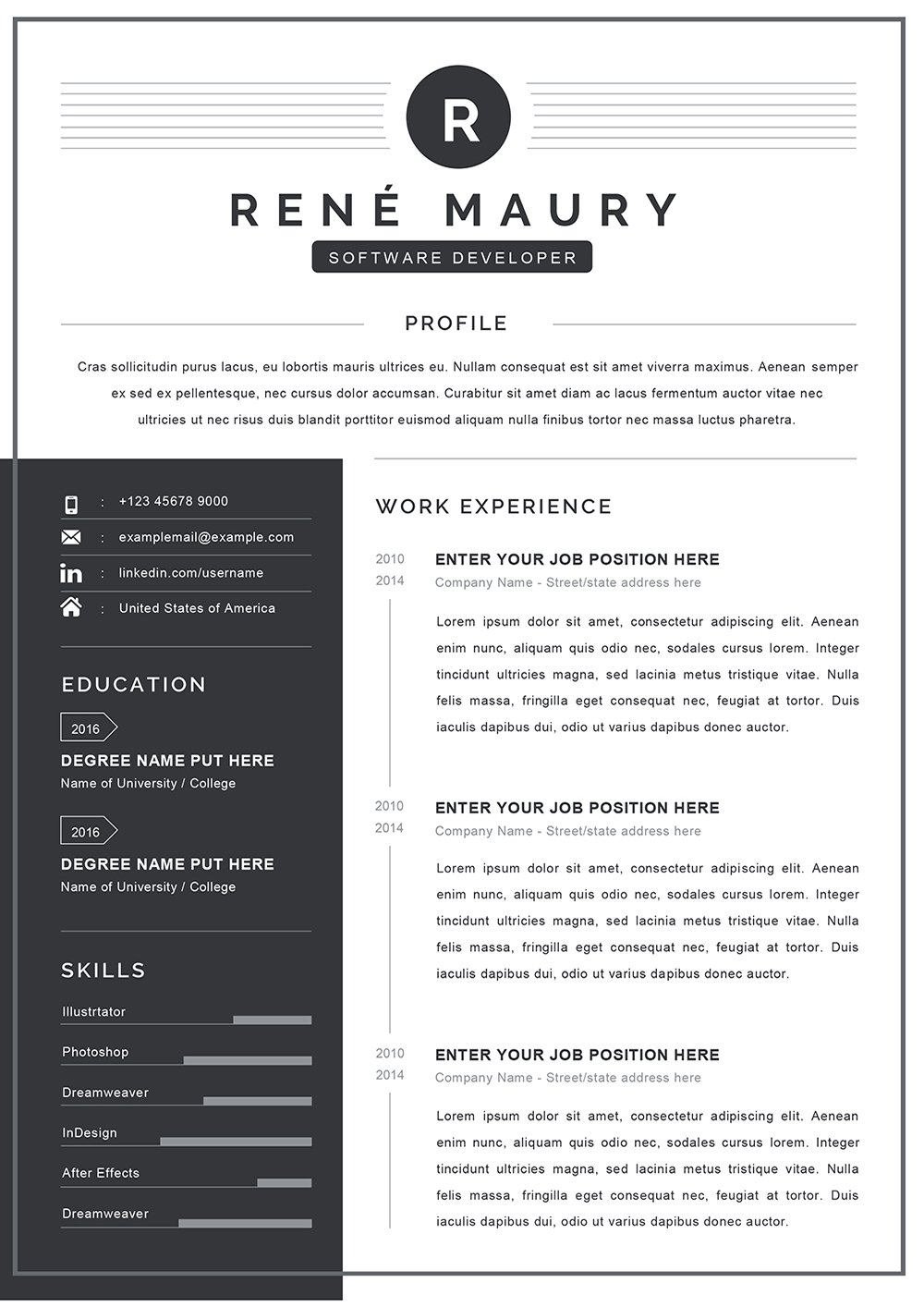 Professional Resume Template for Microsoft Word