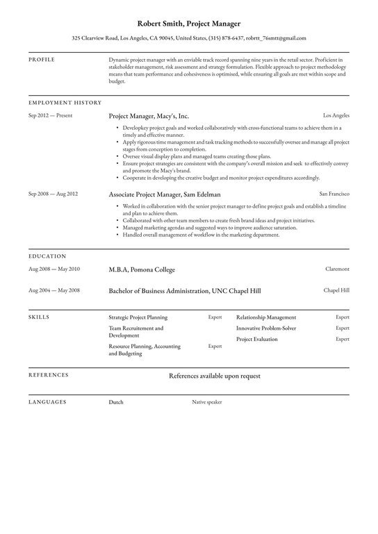 Project Manager Resume Examples &  Writing tips 2021 (Free Guide)