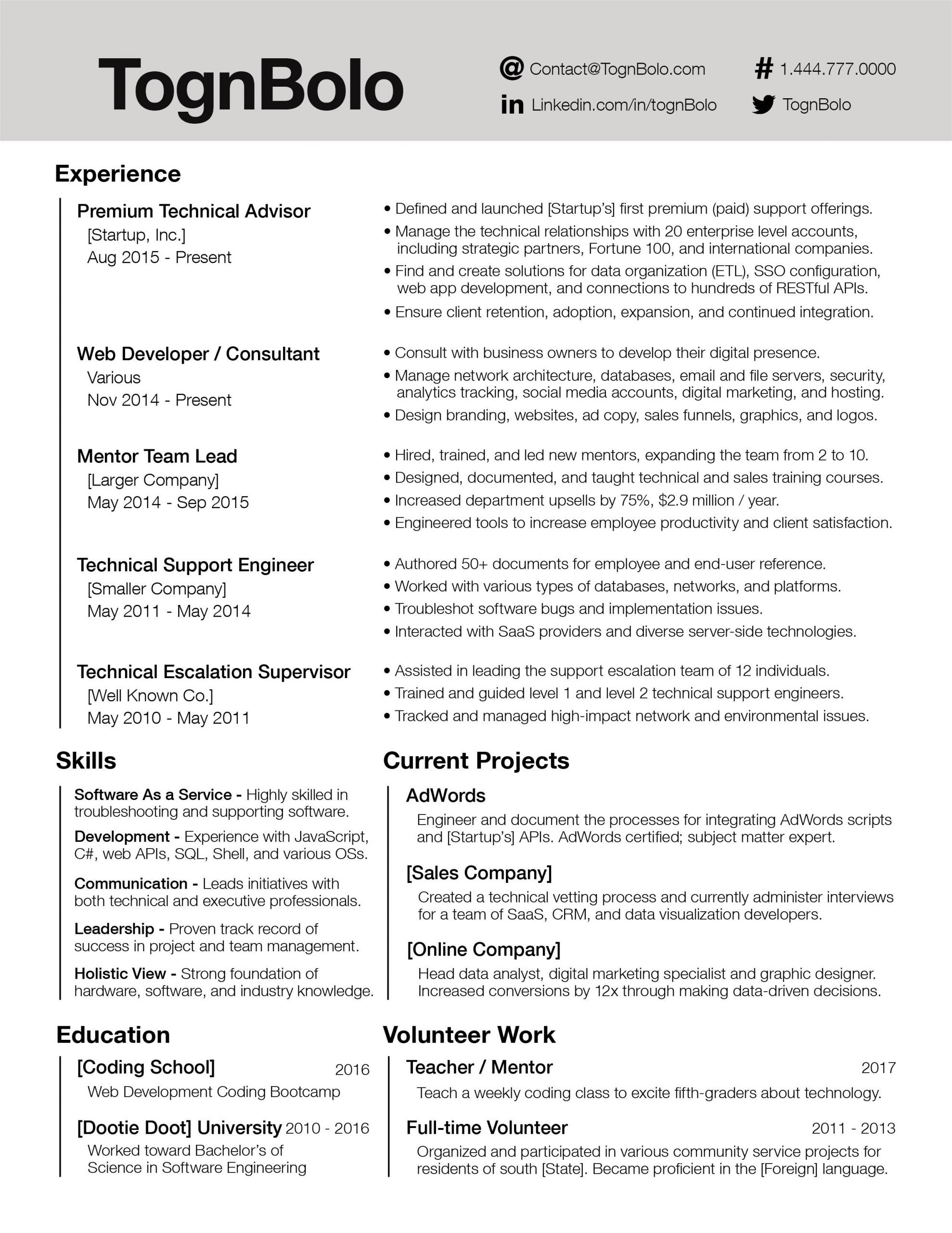 Putting together my resume, how does this layout work ...