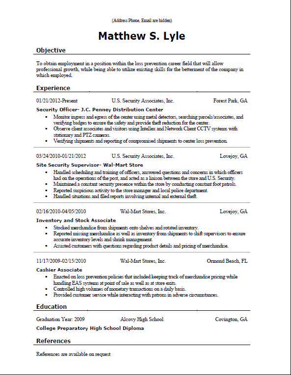 Rate my resume and give feedback (employee, applying, references ...