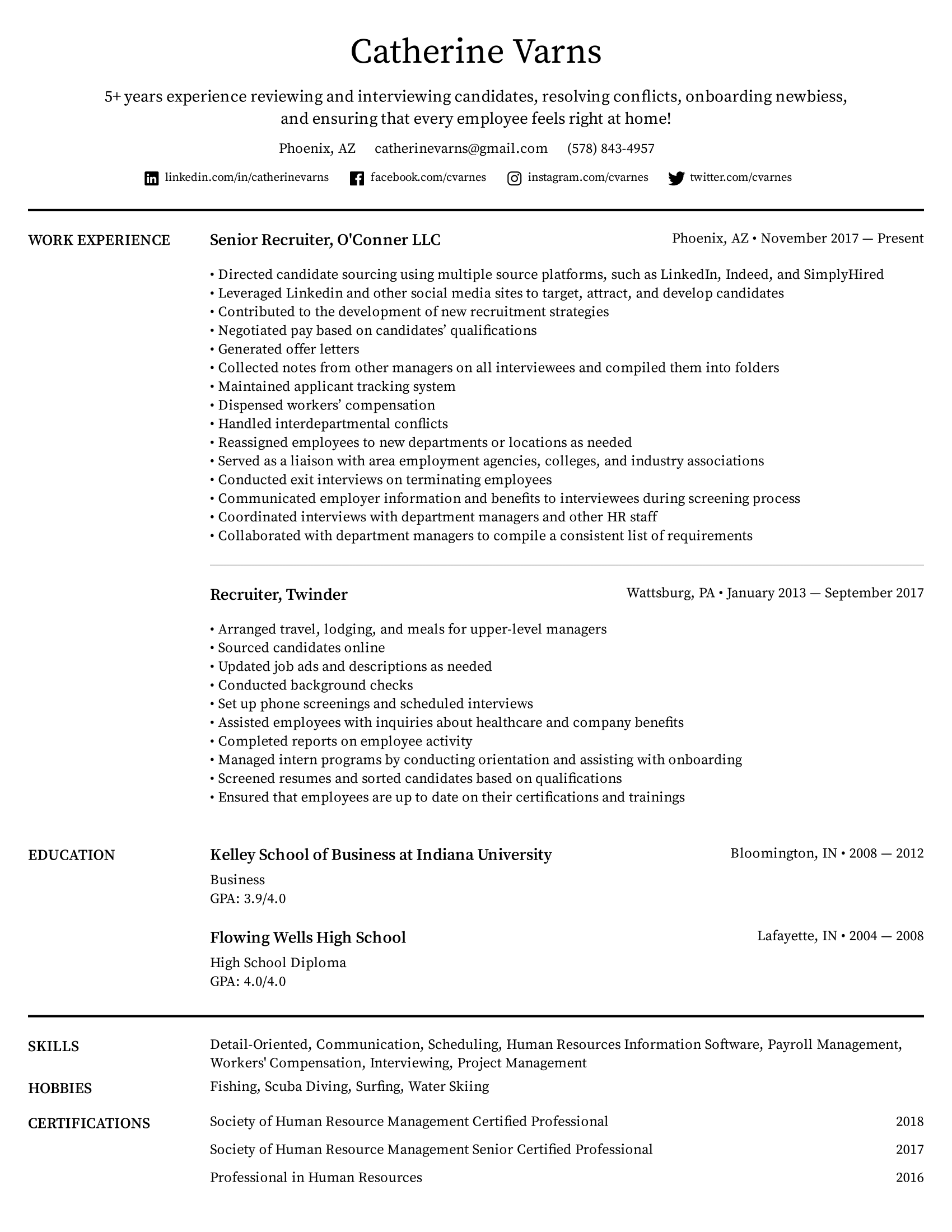 Recruiter Resume Example &  Writing Tips for 2020