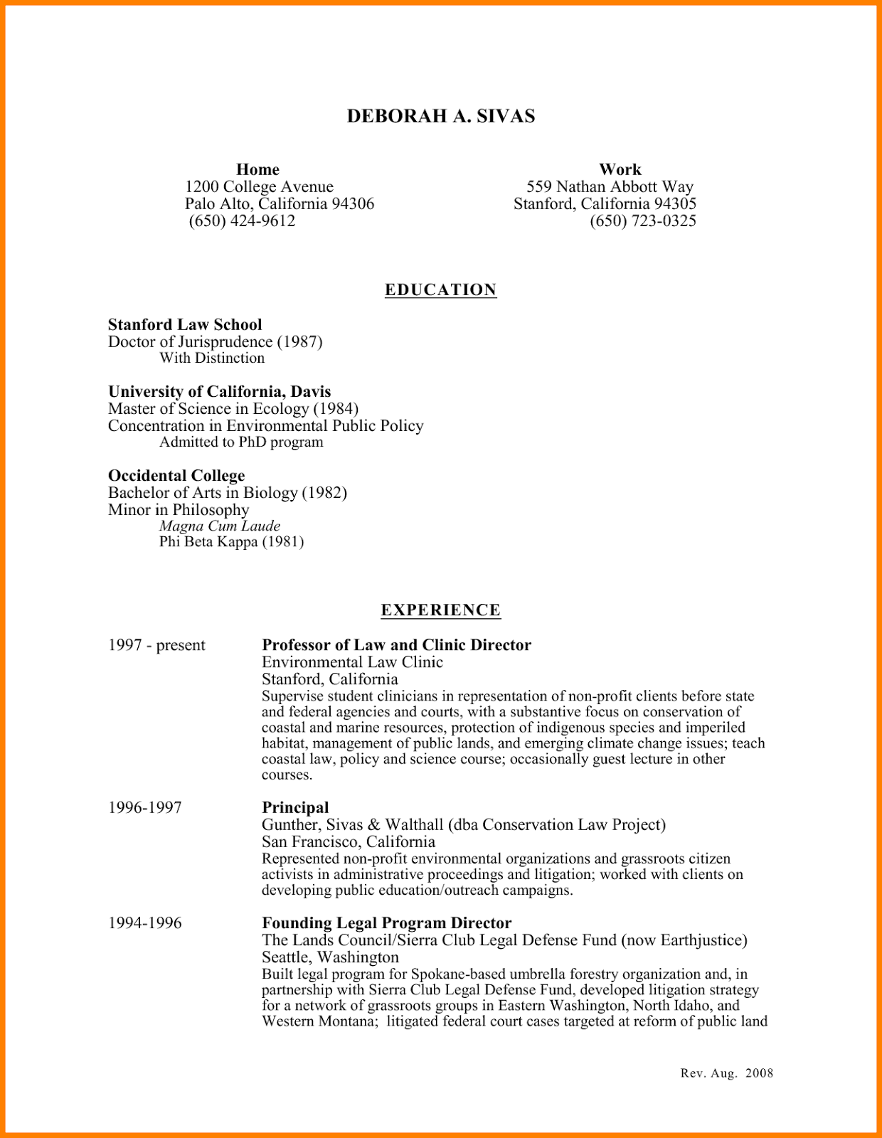 resume declaration