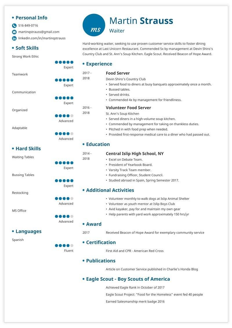Resume Examples for Teens: Templates, Builder &  Guide [Tips]
