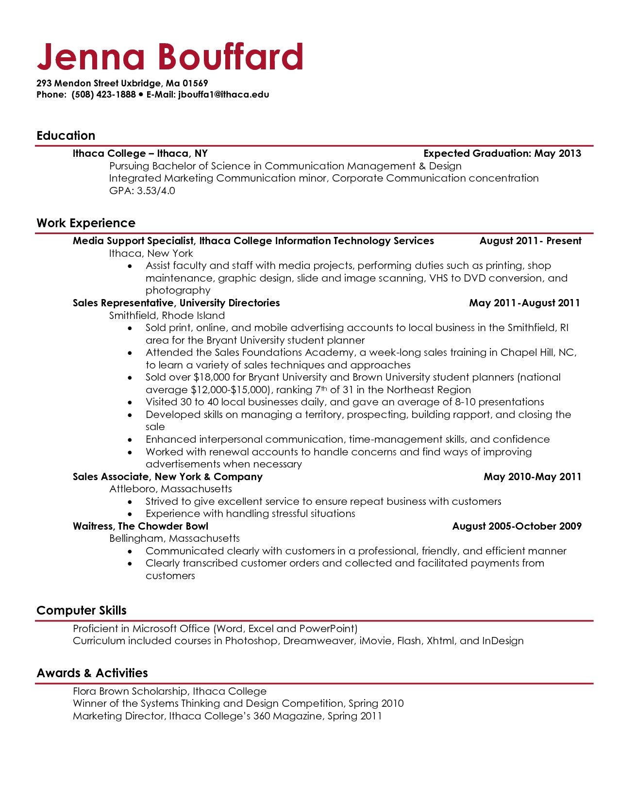 Resume for College Student