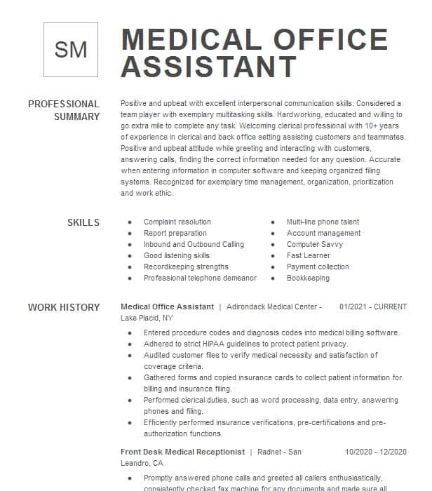 Resume For Doctors Office Receptionist / Executive Receptionist Resumes ...