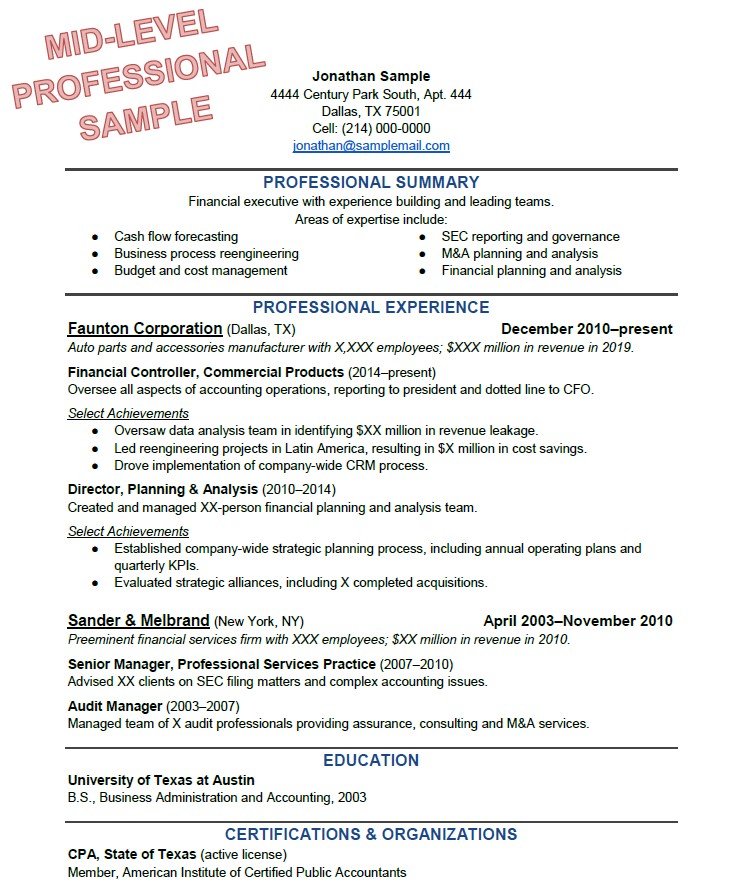 Resume Format For Experienced Person : Best Resume Format ...