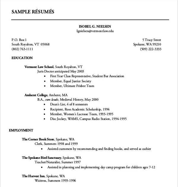 Resume Format For Job Application First Time : How To ...