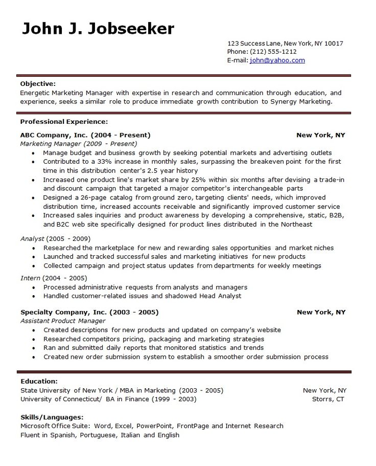 Resume Format Word. Professional Cv Template Word Document