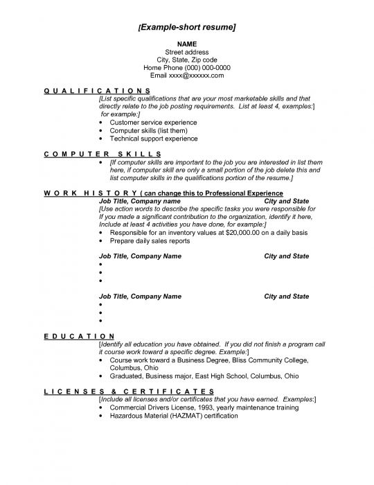 Resume Job Skills Examples Resume Template For College ...