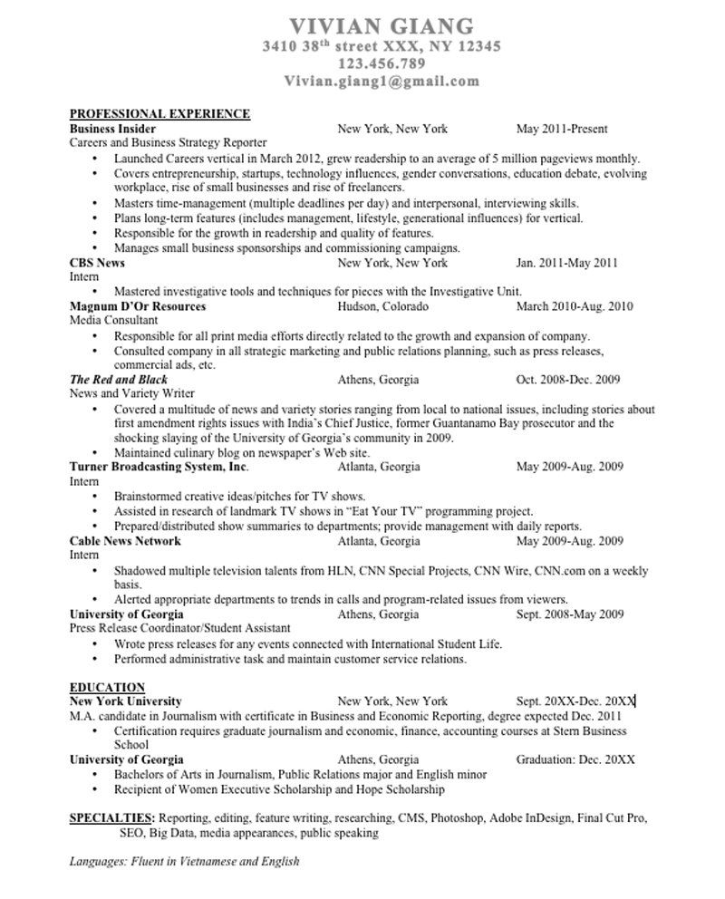 Resume Multiple Positions Same Company
