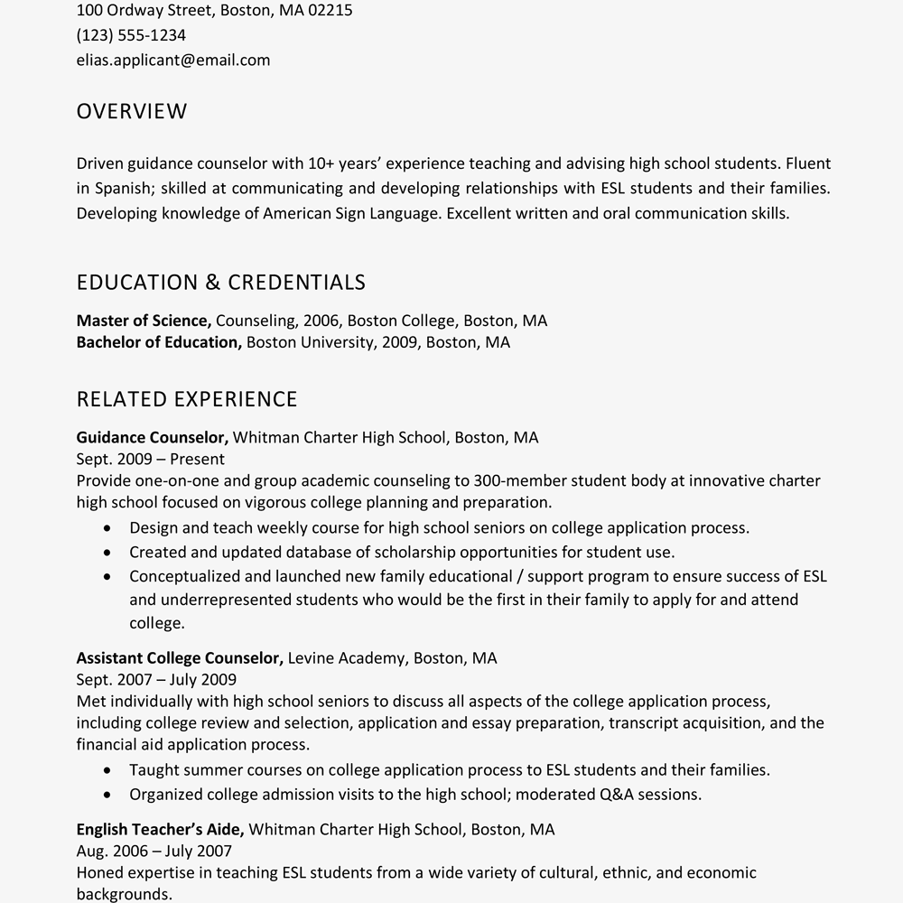 Resume Profile Examples For Many Job Openings