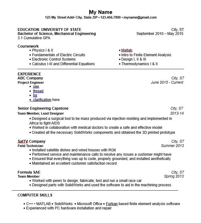 Resume questions
