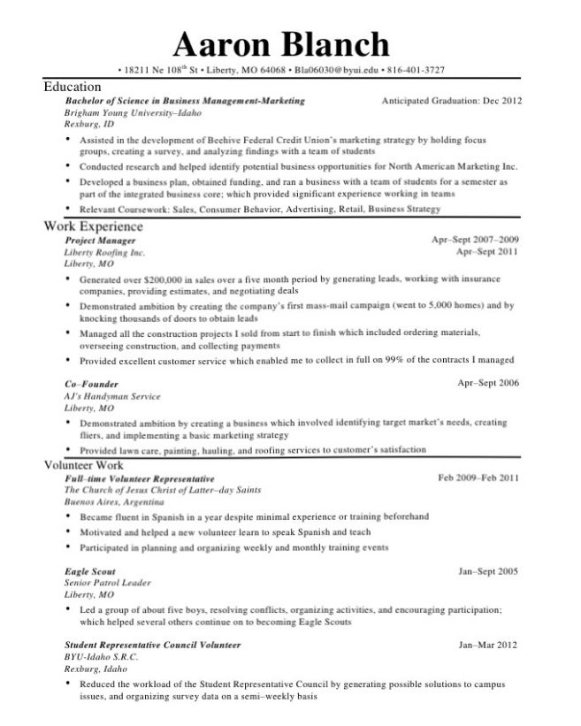 Resume Significant Coursework