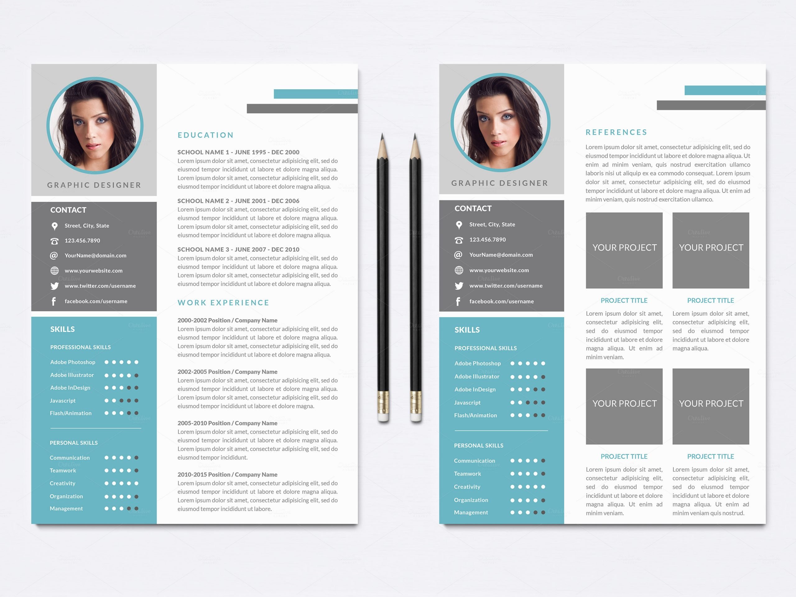Resume Template 004 for Photoshop ~ Resume Templates on ...