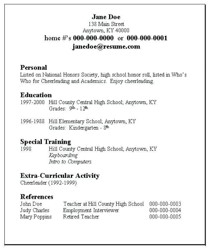 Resume Template for Teens High Class Resume Templates for Teens Resume ...