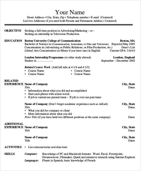 Resume Template Multiple Jobs One Company
