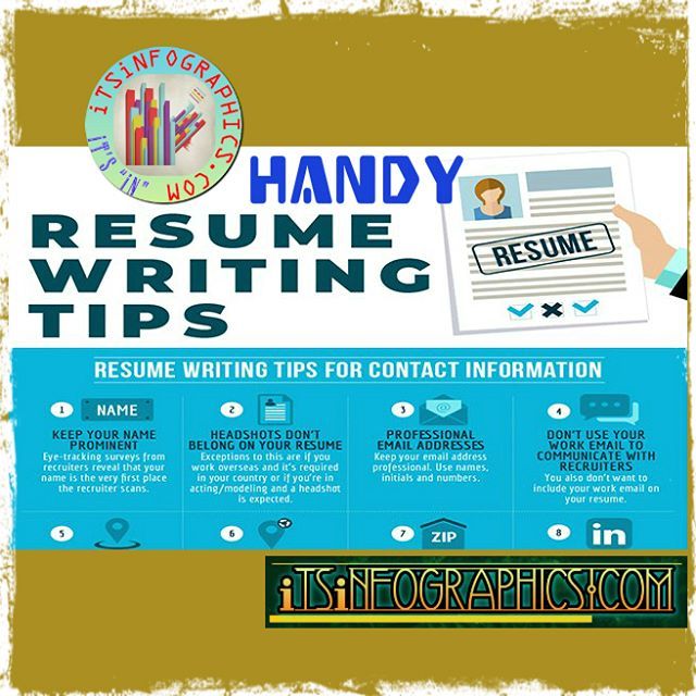 Resume #Writing Tips for contact info [#infographic] #ResumeWriting # ...