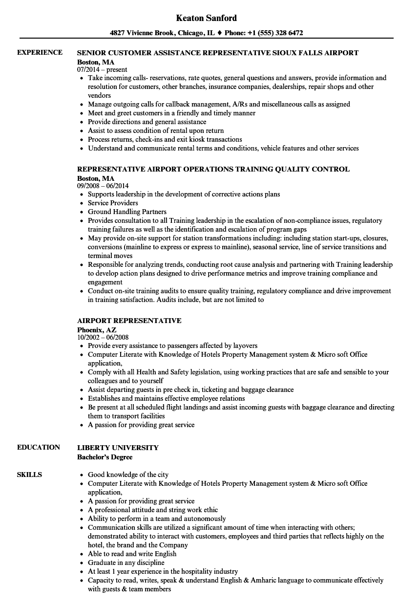 Resumes For Airport Jobs