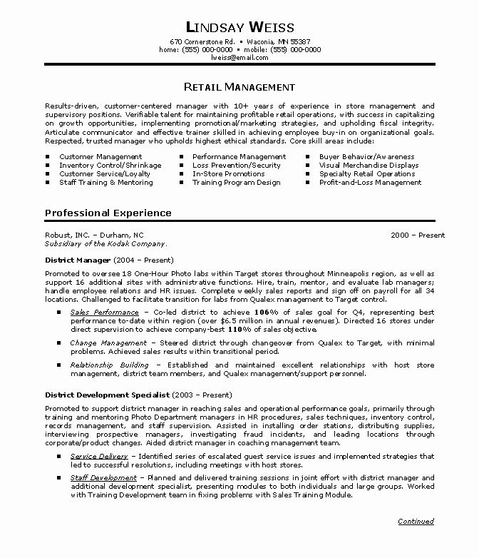 Retail Store Manager Resumes Awesome Retail Sales Manager Resume ...