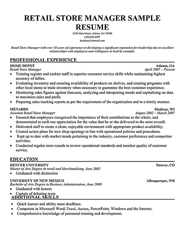 Reveal the Secrets of Having the Best Retail Manager Resume!