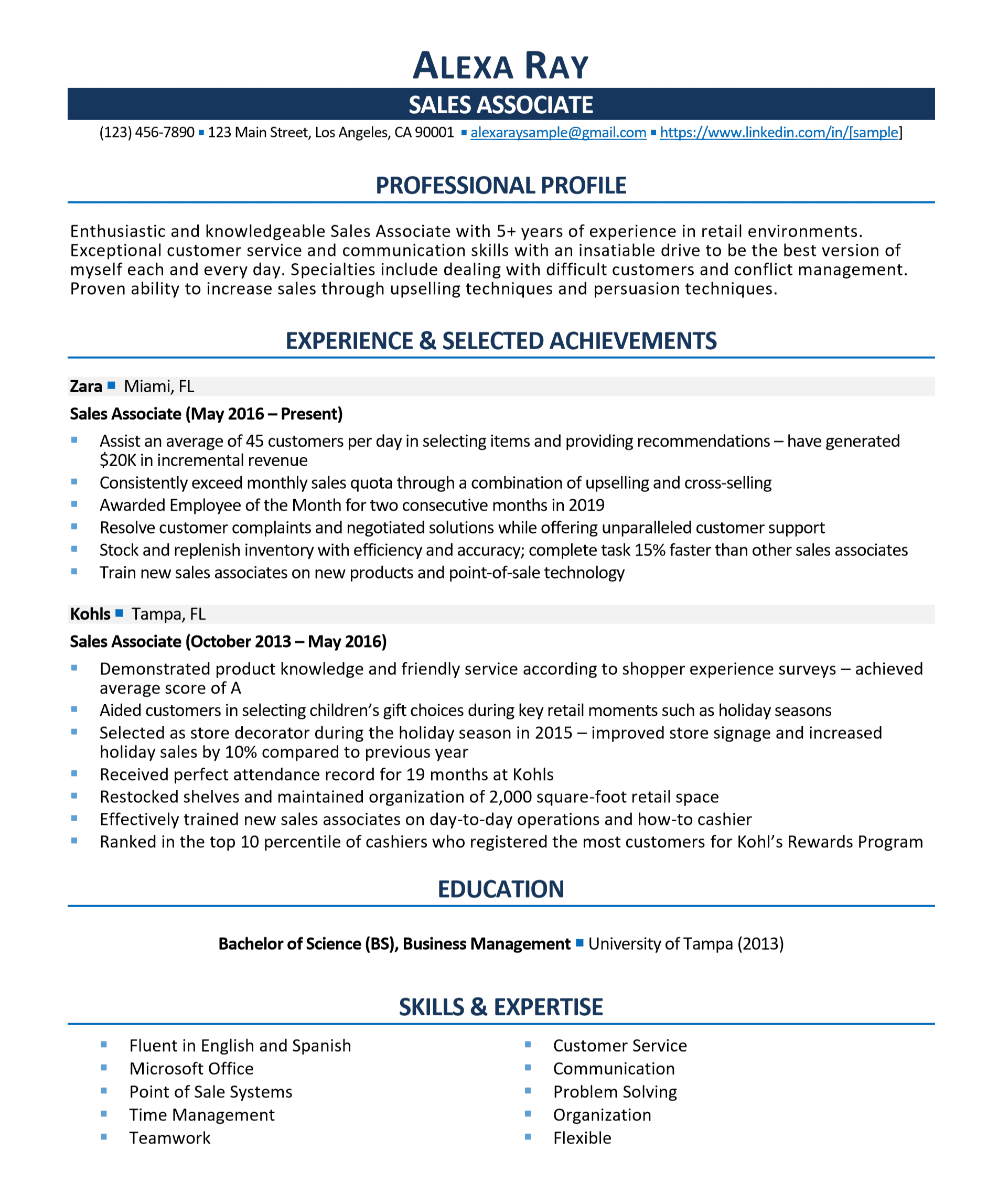 Sales Associate Resume