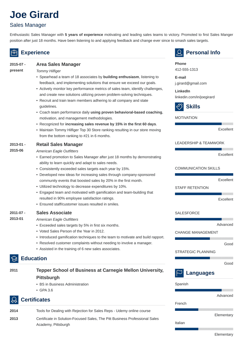 Sales Manager Resume Examples [Templates &  Key Skills]