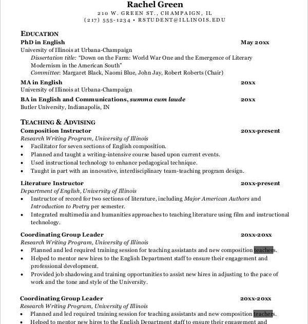 Sample Qualifications On Resume For New Graduate English Teacher ...