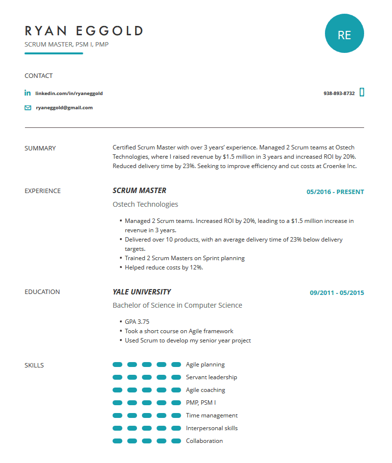 Scrum Master Resume: Examples, Template, and Resume Tips