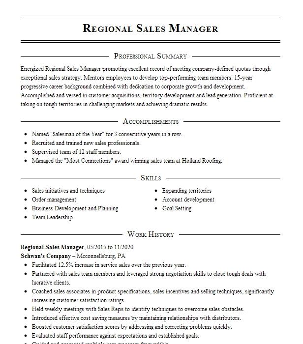 Senior Regional Sales Manager Resume Example Silverpop Systems, Inc ...