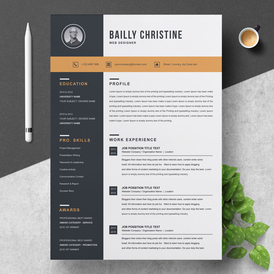 Simple Graphic Design Resume Template