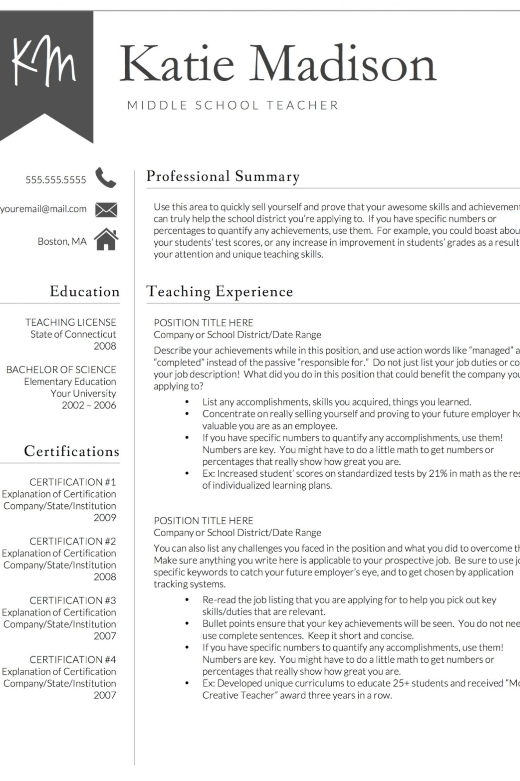 Special Education Teacher Resume Template Free / 14+ Education Resumes ...
