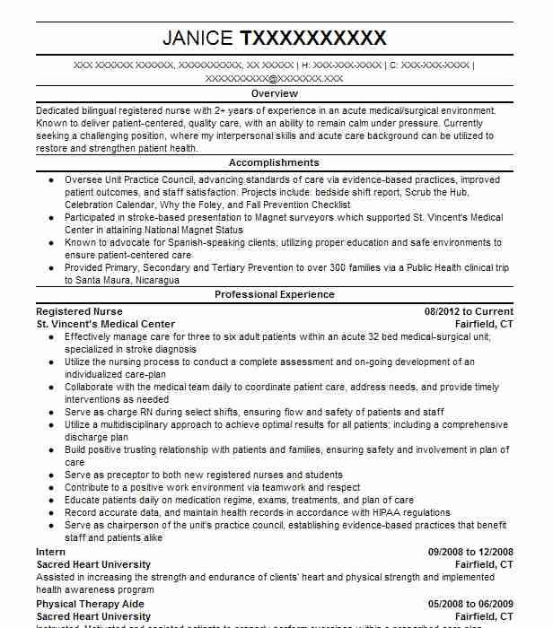Staff RN Resume Example (Bjc Healthcare)