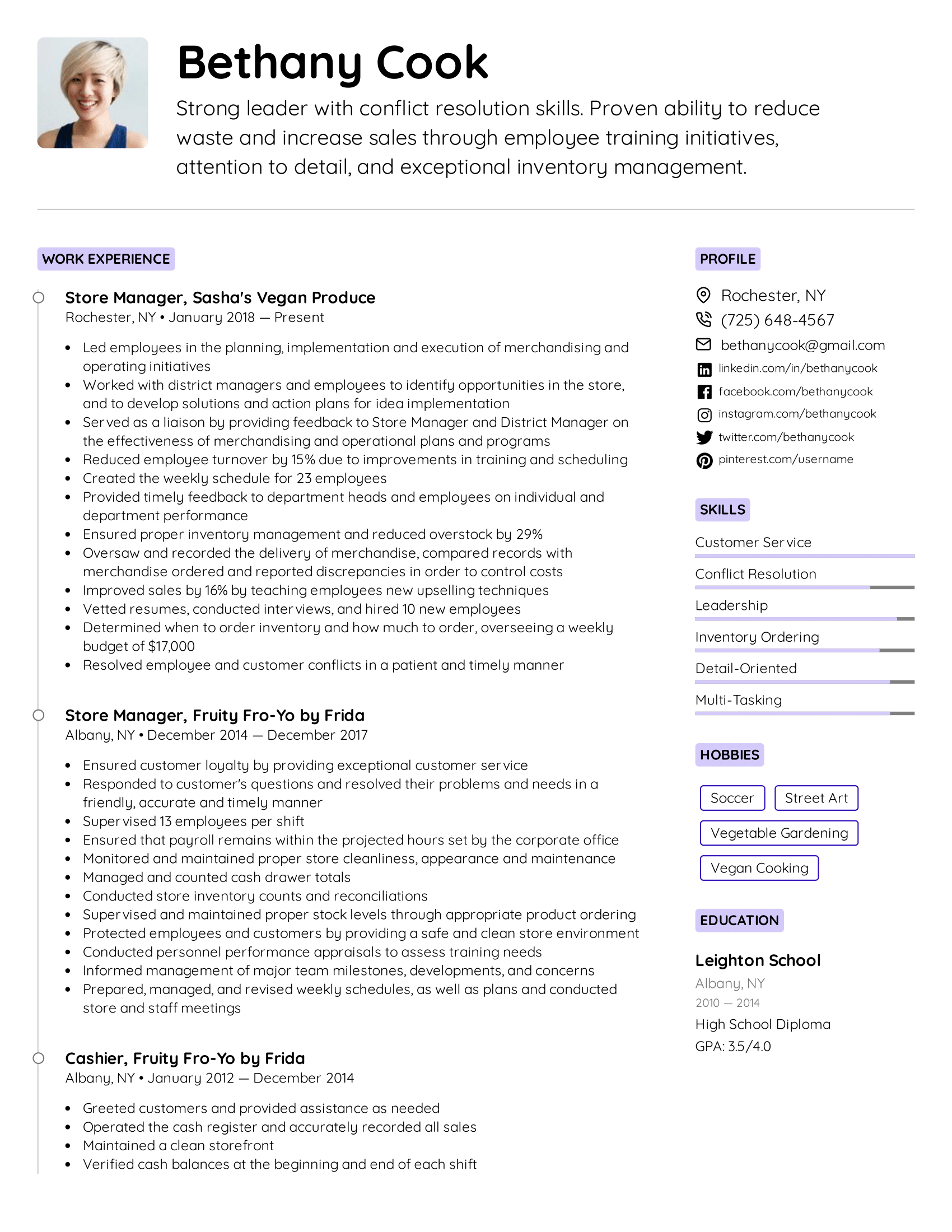 Store Manager Resume Example &  Writing Tips for 2020