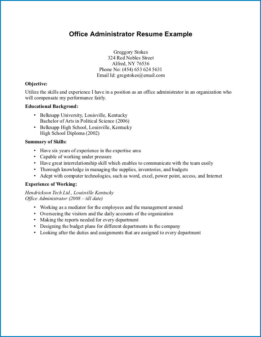 Student Resume With No Experience Examples