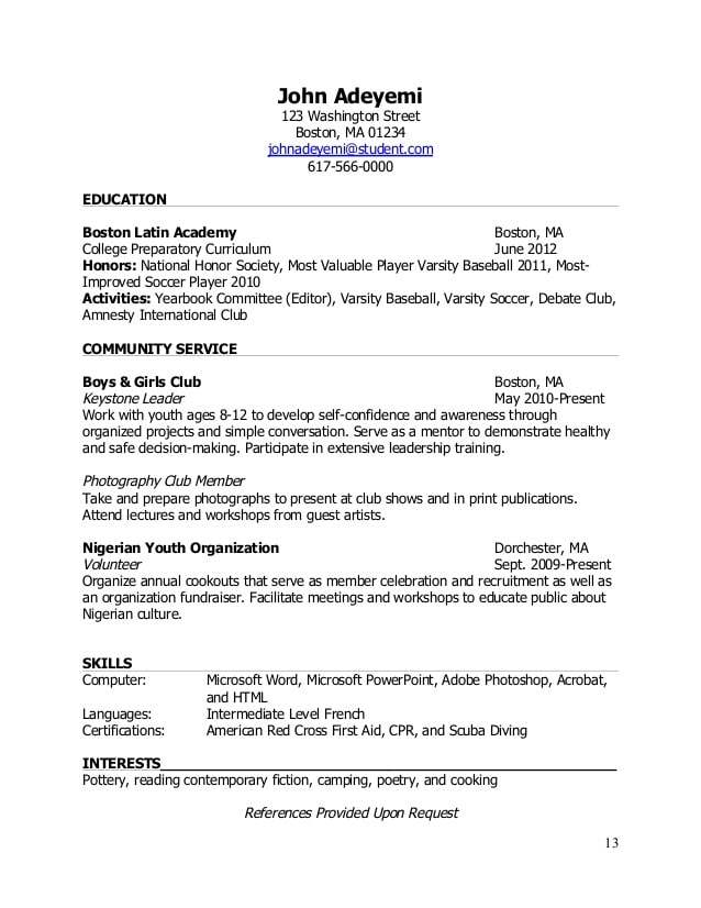 Teenlife Guide to Writing Resumes