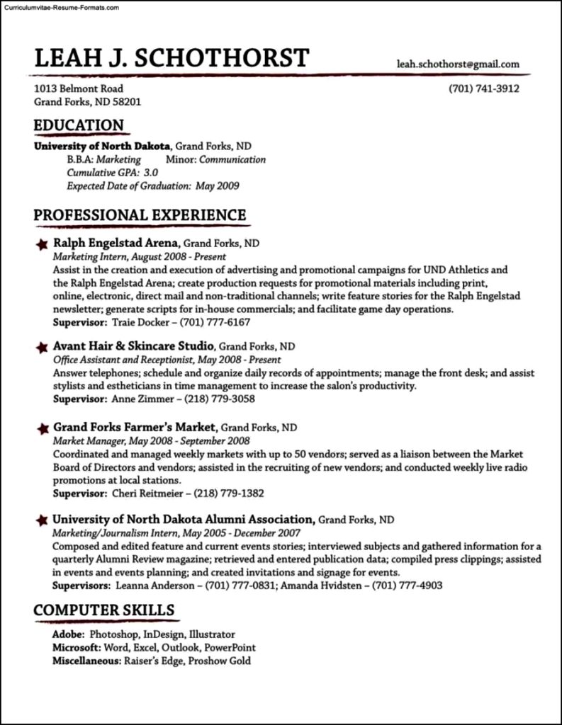 Traditional Resume Templates