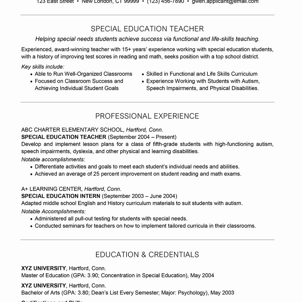 Tutor Job Description Resume Best Of Special Education Teacher Resume ...