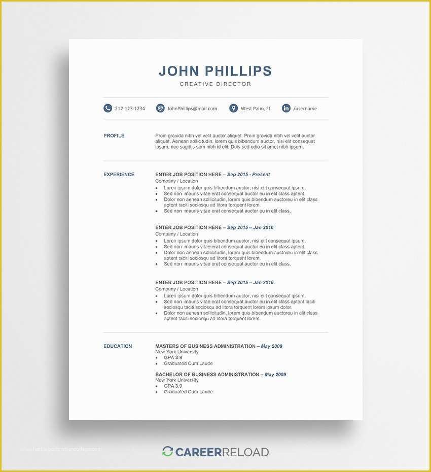 Two Column Resume Template Word Free Of Resume Templates for Word Free ...