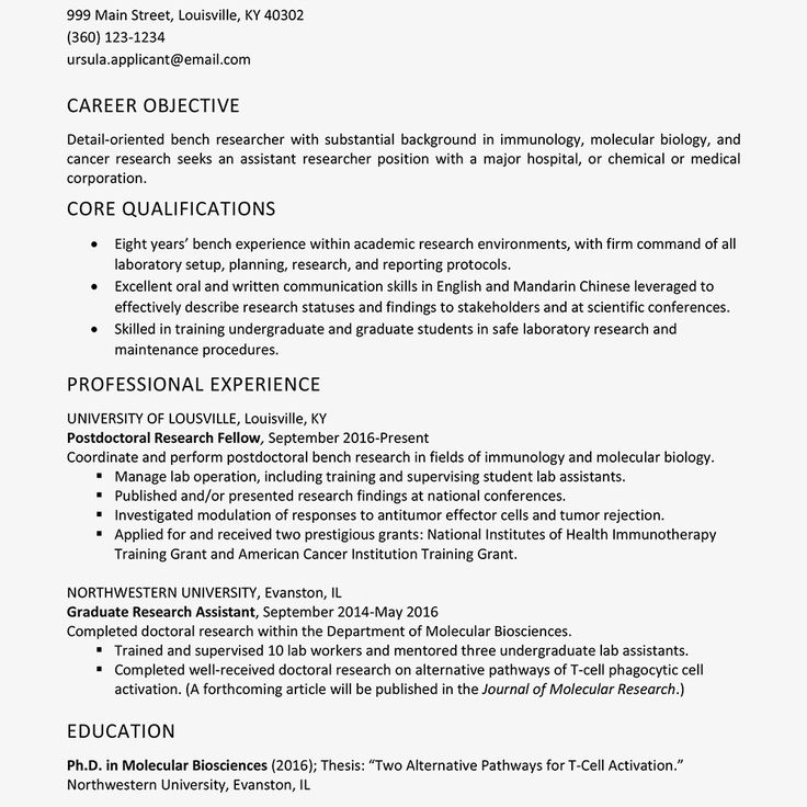 Undergraduate Research assistant Resume Sample Research assistant Job ...