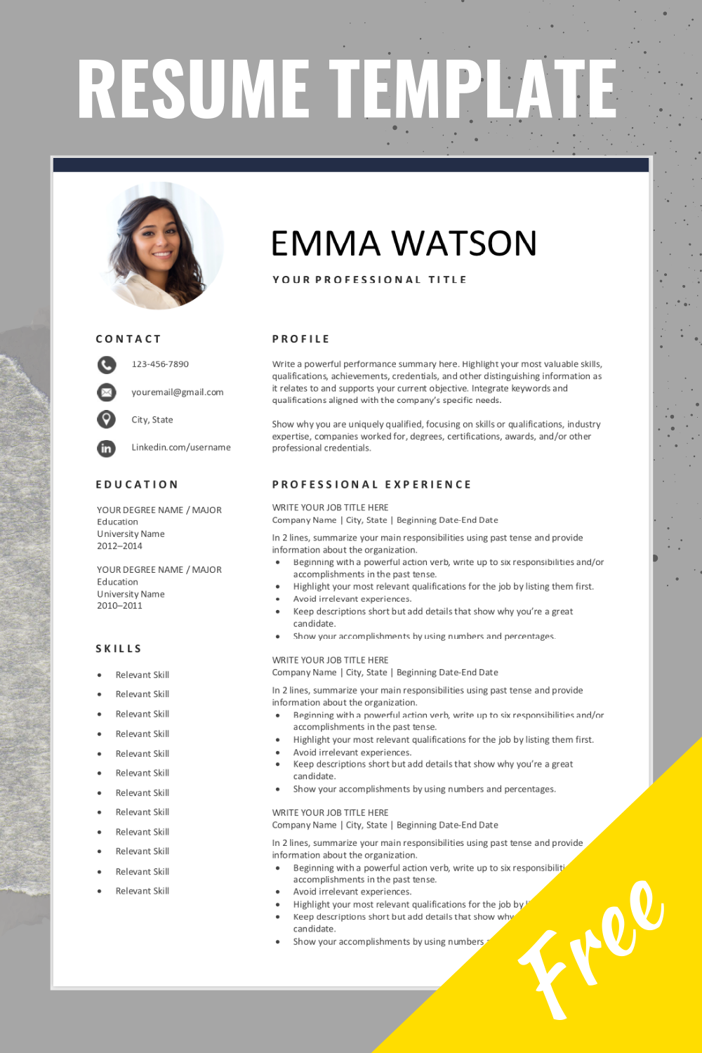 [View 32+] Get Editable Resume Word Document Free Resume Templates Gif GIF