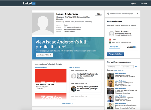 View Linkedin Profile Anonymously