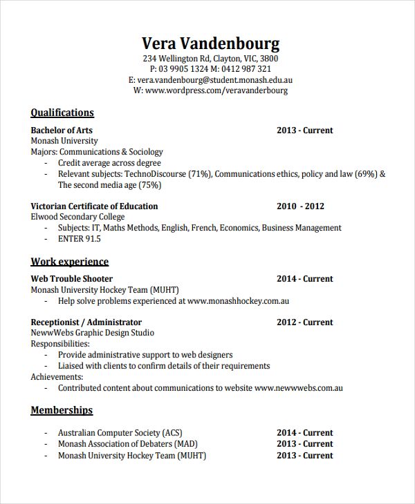 Volunteer Work Resume , Resume References Template for Professional and ...
