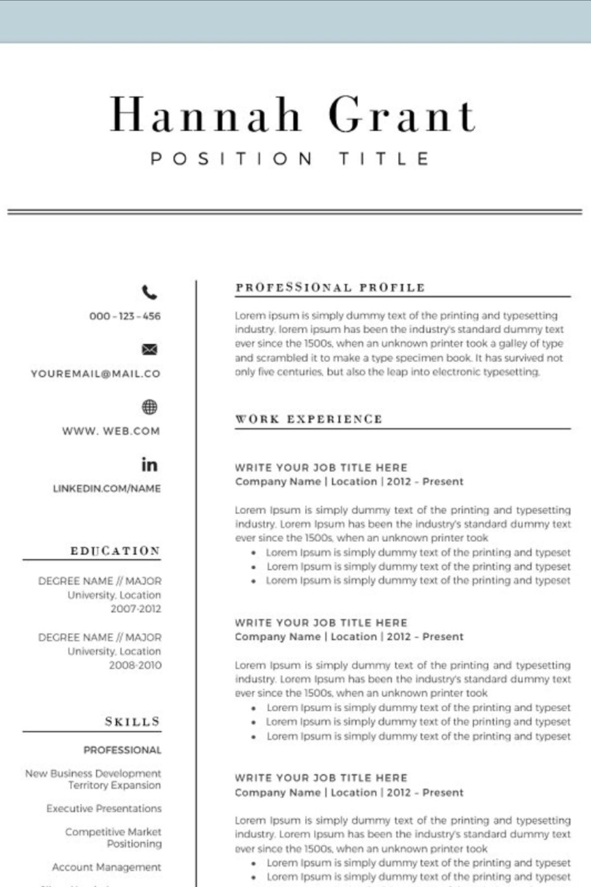 What Does A Professional Resume Look Like 2020 ...