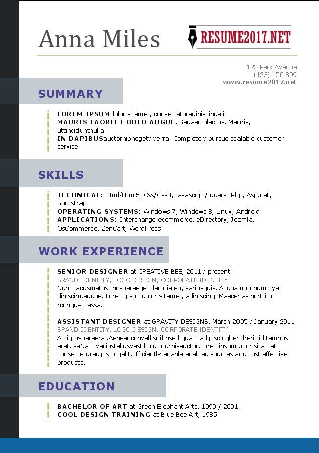 what your resume should look like in 2017 with images