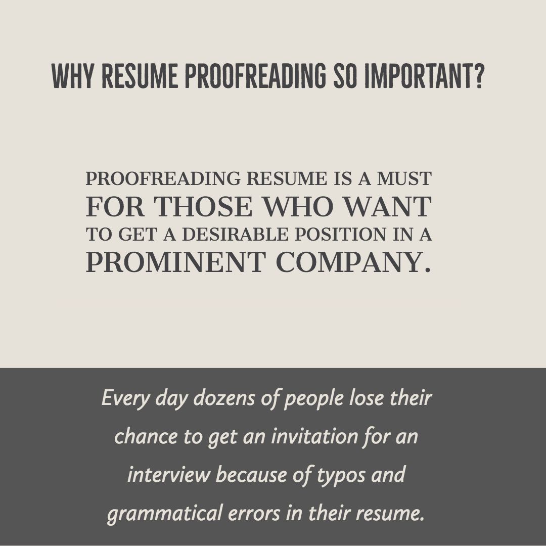 WHY RESUME PROOFREADING SO IMPORTANT? Proofreading resume ...