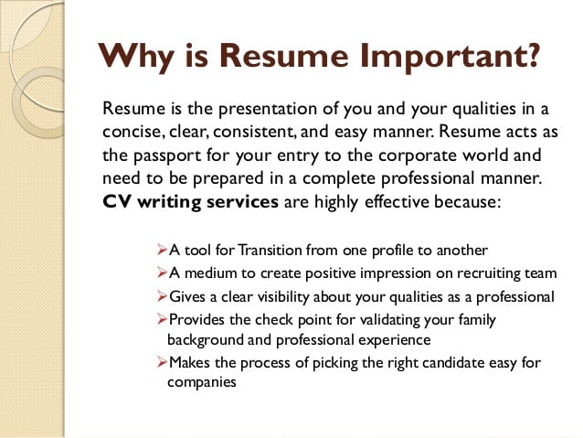 Why resume writing services is important