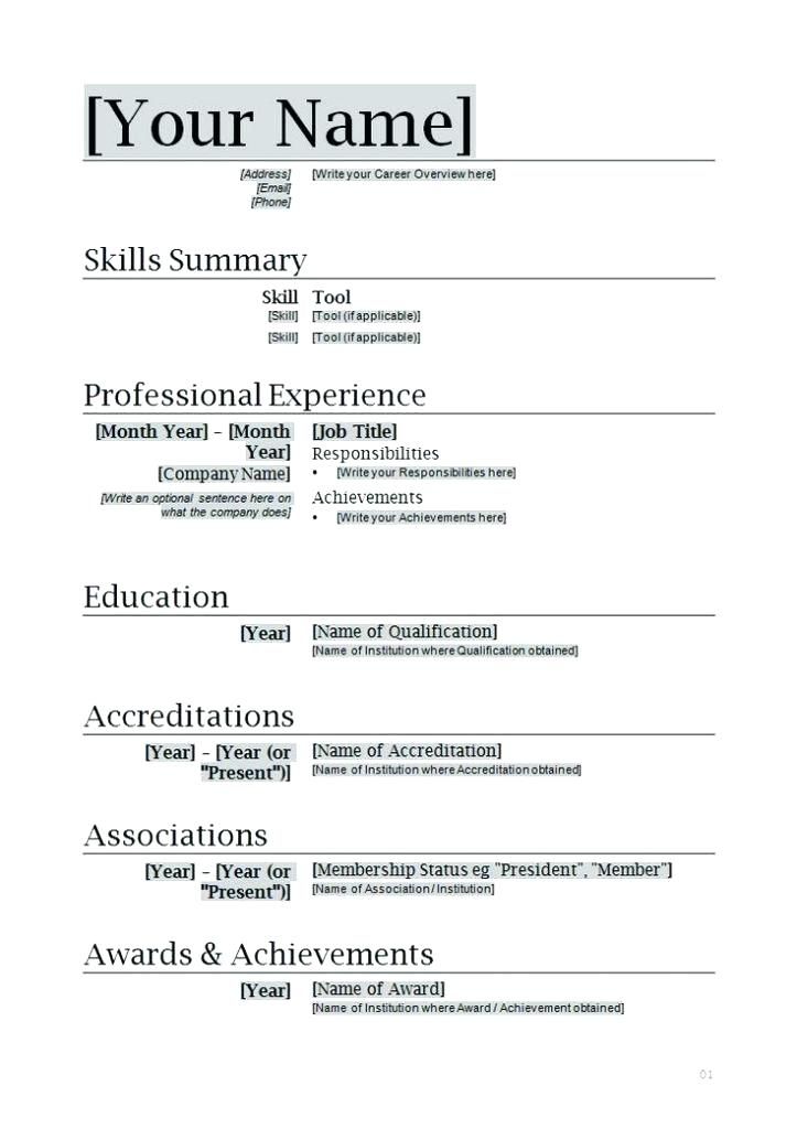 word document resume template word document template download ...
